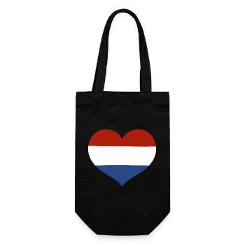 Netherlands Flag Heart - Gift Bag for Bottles - black - Front