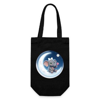 Moon Kiss Elephant with Lollipop - Gift Bag for Bottles - black - Front