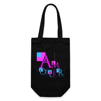 Amour Géométrique | Design Rose & Bleu Moderne - Sac à bouteille - noir - Devant
