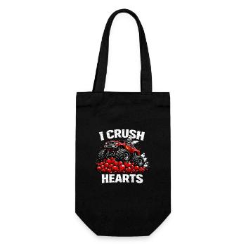 Saint-Valentin : J’écrase des cœurs Monster Truck extraterrestre - Sac à bouteille - noir - Devant