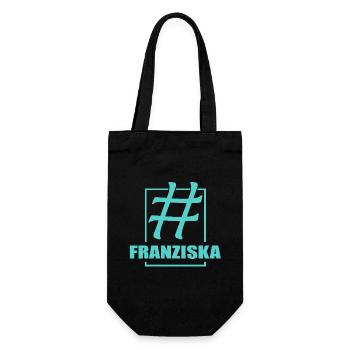 Franziska als Name - Geschenkbeutel für Flaschen - Schwarz - Vorne