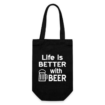 Bier - Geschenkbeutel für Flaschen - Schwarz - Vorne