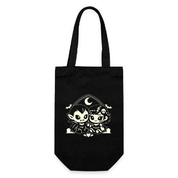 Nocturnal adorable vampire duo - Gift Bag for Bottles - black - Front