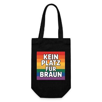 Kein Platz für Braun - Antifa Tee - Geschenkbeutel für Flaschen - Schwarz - Vorne