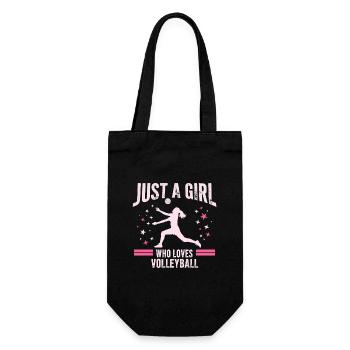 Girl loves Volleyball Quote - Gift Bag for Bottles - black - Front