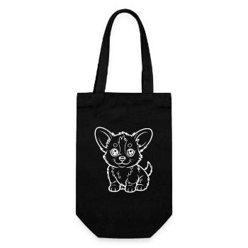 Chihuahua Linienkawaii Hund - Geschenkbeutel für Flaschen - Schwarz - Vorne