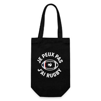 Französischer Rugby-Hahn – Ich kann nicht - Geschenkbeutel für Flaschen - Schwarz - Vorne