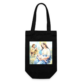 Jesu Geburt – Die Heilige Familie - Geschenkbeutel für Flaschen - Schwarz - Vorne