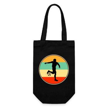 Retro Footballer Silhouette Vintage Football - Gift Bag for Bottles - black - Front