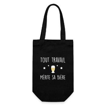 Every job deserves its beer - Gift Bag for Bottles - black - Front
