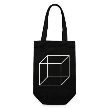 Geometrischer Drahtwürfel - Geschenkbeutel für Flaschen - Schwarz - Vorne