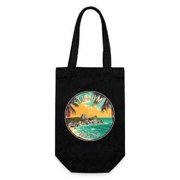 Tulum in Mexiko Tropisches Paradies Reisekunst - Geschenkbeutel für Flaschen - Schwarz - Vorne