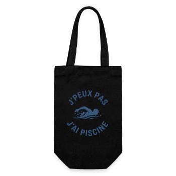 Ich kann nicht, ich habe einen Schwimmbad - Geschenkbeutel für Flaschen - Schwarz - Vorne