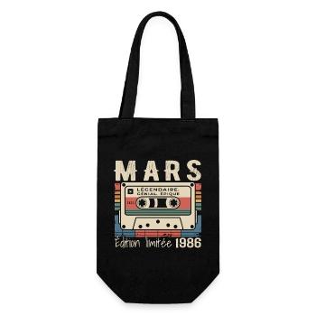 Geburtstag 1986 März 1986 geboren im März 1986 - Geschenkbeutel für Flaschen - Schwarz - Vorne