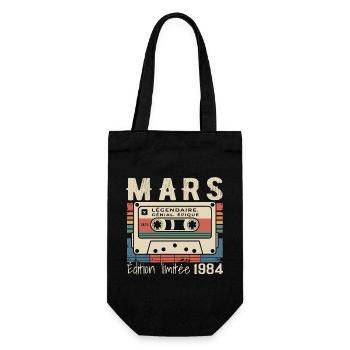 Geburtstag 1984 März 1984 geboren im März 1984 - Geschenkbeutel für Flaschen - Schwarz - Vorne