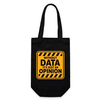 Without Data It's Just An Opinion Statistik Nerd - Geschenkbeutel für Flaschen - Schwarz - Vorne