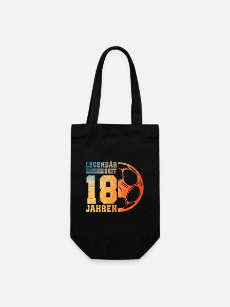 18. Geburtstag Fußball 18 Jahre Junge Jungs - Geschenkbeutel für Flaschen - Schwarz