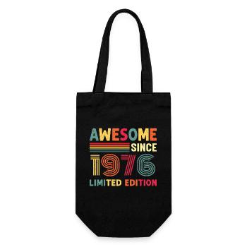 1976 50. Geburtstag - Geschenkbeutel für Flaschen - Schwarz - Vorne