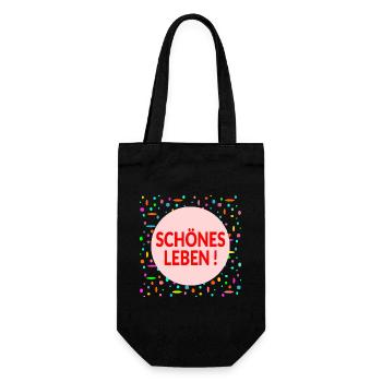 Lebensplan Schönes Leben - Geschenkbeutel für Flaschen - Schwarz - Vorne