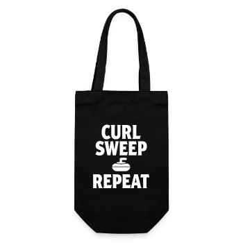 Curl Sweep Repeat Curling Sport Eissport - Gift Bag for Bottles - black - Front