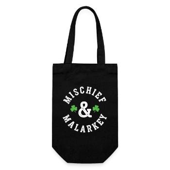 Mischief & Malarkey Shamrock Logo - Geschenkbeutel für Flaschen - Schwarz - Vorne