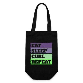 Eat Sleep Curl Repeat Retro Vintage Sport Look - Gift Bag for Bottles - black - Front