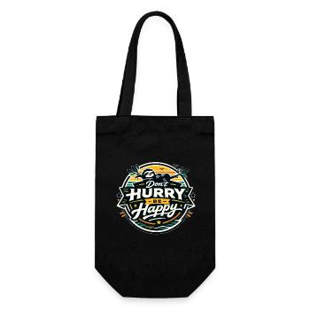 Dont Hurry Be Happy Sloth - Gift Bag for Bottles - black - Front