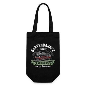 Gartenbahn Eisenbahn Garten Spur G Modelleisenbahn - Geschenkbeutel für Flaschen - Schwarz - Vorne