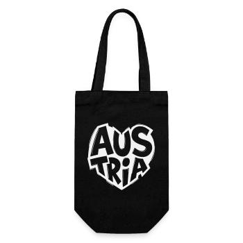 Austria, Austria Heart Logo Vintage - Gift Bag for Bottles - black - Front