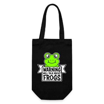 Avertissement : parlera des grenouilles, grenouille, animal drôle. - Sac à bouteille - noir - Devant