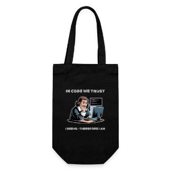 Philosopher Descartes Meme - for dark background - Gift Bag for Bottles - black - Front