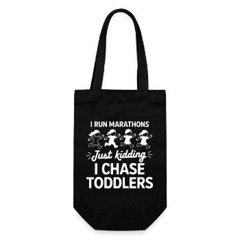 Je cours des marathons, je plaisante, je poursuis les tout-petits - Sac à bouteille - noir - Devant