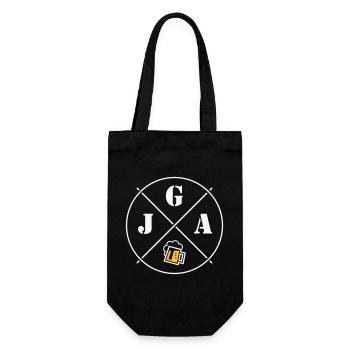 JGA Bier (Junggesellenabschied Kreis Symbol NEG2C) - Geschenkbeutel für Flaschen - Schwarz - Vorne