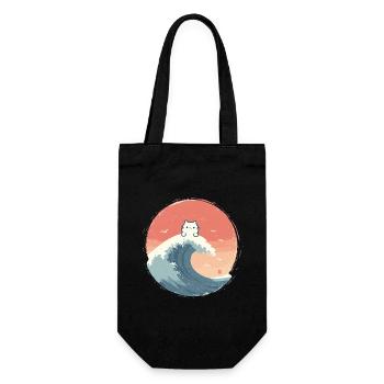 Vague de chat sur la mer du soir - Sac à bouteille - noir - Devant
