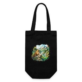 Marmot forest landscape - Gift Bag for Bottles - black - Front