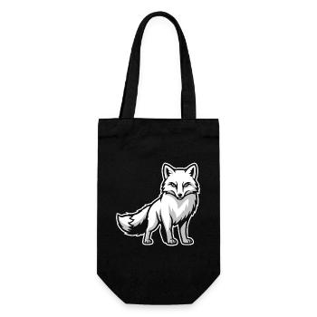 Arctic Fox Arctic White Animal Nature Logo - Gift Bag for Bottles - black - Front