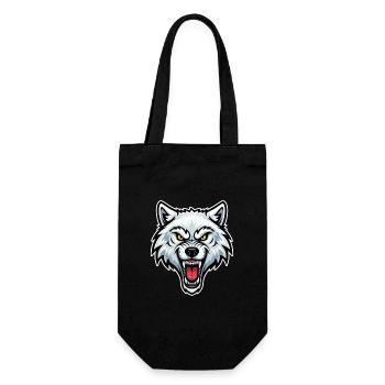 Arctic White Wolf Yellow Eyes Wolf Logo - Gift Bag for Bottles - black - Front
