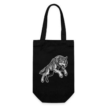 Wild Wolf Race Mascot Alpha Wolf - Gift Bag for Bottles - black - Front