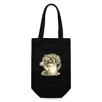 Vintage Blumengießkanne - Geschenkbeutel für Flaschen - Schwarz - Vorne