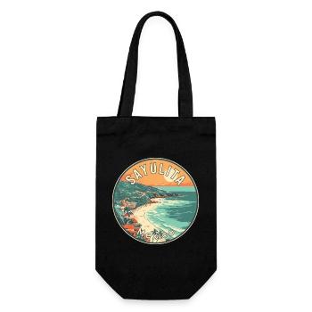 Erleben Sie das tropische Paradies von Sayulita, Mexiko - Geschenkbeutel für Flaschen - Schwarz - Vorne