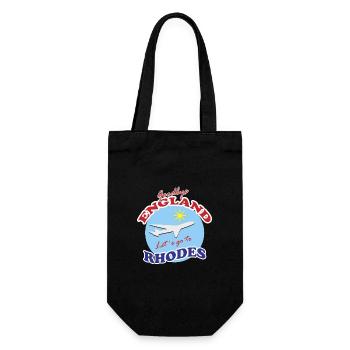 Auf Wiedersehen, England. Lass uns nach Rhodos gehen. - Geschenkbeutel für Flaschen - Schwarz - Vorne