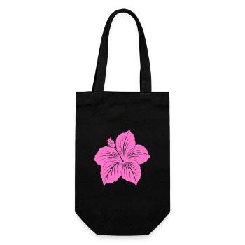 Hibiskusblüte - Geschenkbeutel für Flaschen - Schwarz - Vorne