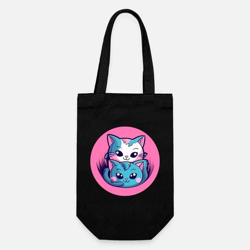 Duo de câlins chatons - Sac à bouteille - noir