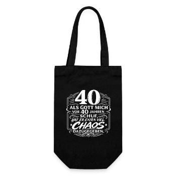 40 Jahre Chaos Geburtstagsdesign - Geschenkbeutel für Flaschen - Schwarz - Vorne