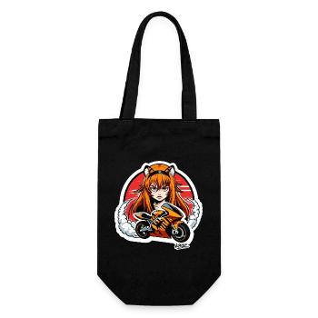 Tiger Rider Motorcycle Girl - Gift Bag for Bottles - black - Front