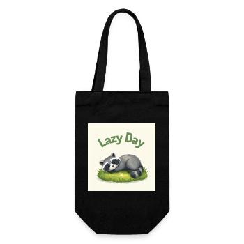 Raccoon at Rest - Gift Bag for Bottles - black - Front