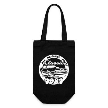 45. Geburtstag - Klassiker Musclecar 04/1981 - Geschenkbeutel für Flaschen - Schwarz - Vorne