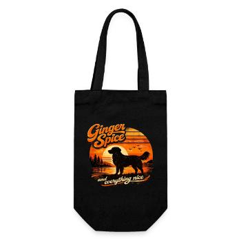 Toller Retro 70s: Ginger Spice & Everything Nice - Geschenkbeutel für Flaschen - Schwarz - Vorne