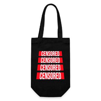 Censored Funny Statement Freedom Logo - Gift Bag for Bottles - black - Front