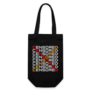 Censored Funny Statement Freedom Logo - Gift Bag for Bottles - black - Front